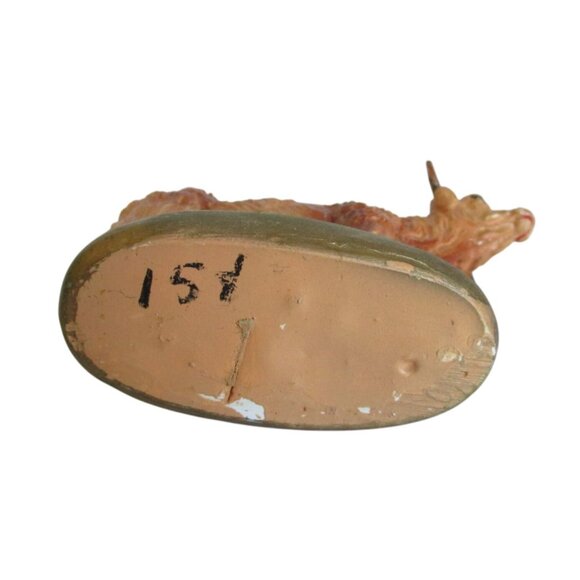 AS IS Vintage Nativity Cow Chalkware Figurine Decorative Collectible 3.5" Tall - Picture 7 of 7